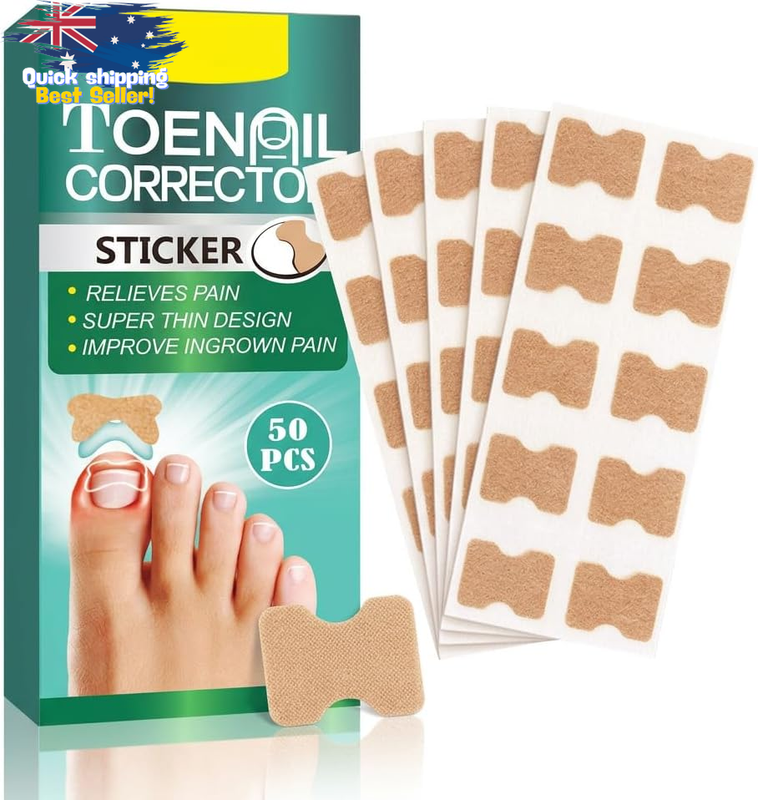 50 Pcs Toenail Correction Strips, Self-Adhesive Nail Patches, Curved Support