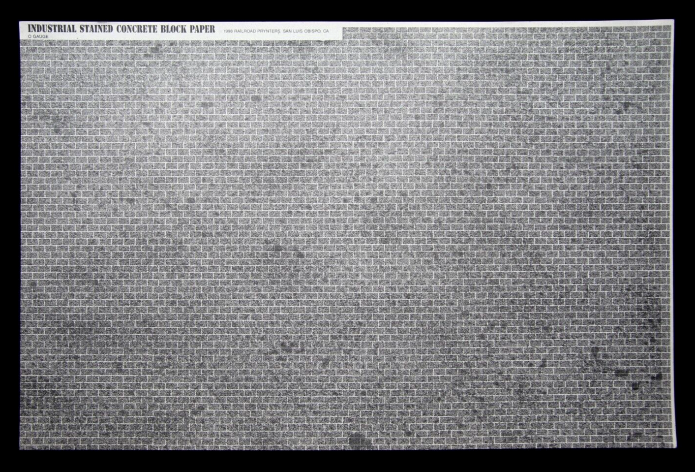 O Scale INDUSTRIAL STAINED CONCRETE BLOCK Building Paper 1998 Railroad Prynters