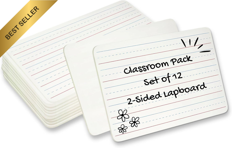 Dry Erase Board Classroom Pack - Mini Lapboard School Supplies – Set of 12 Two-S