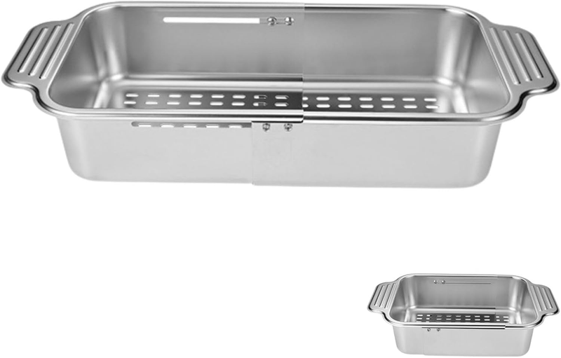 Stainless Steel Telescopic Adjustable Dish Rack, Adjustable Hanging Utensil Hold