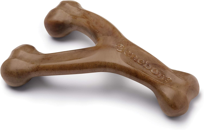 Wishbone Durable Dog Chew Toy for Aggressive Chewers, Made in USA, Small, Real B