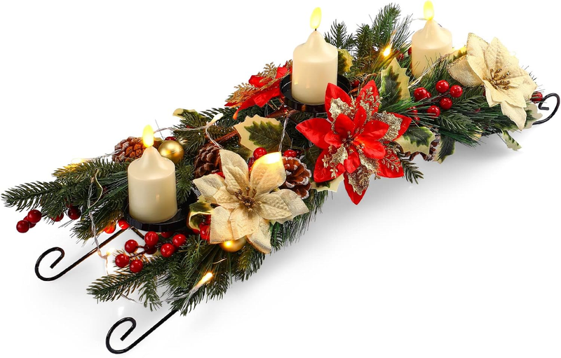 26 Inch Christmas Centerpieces for Tables Christmas Tree Candle Holder Mantel De
