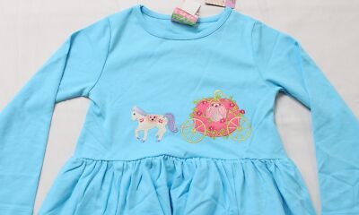 Lemon Loves Lime Girl's Fairytale Carriage Dress CG2 Pacific Size 4 Years NWT