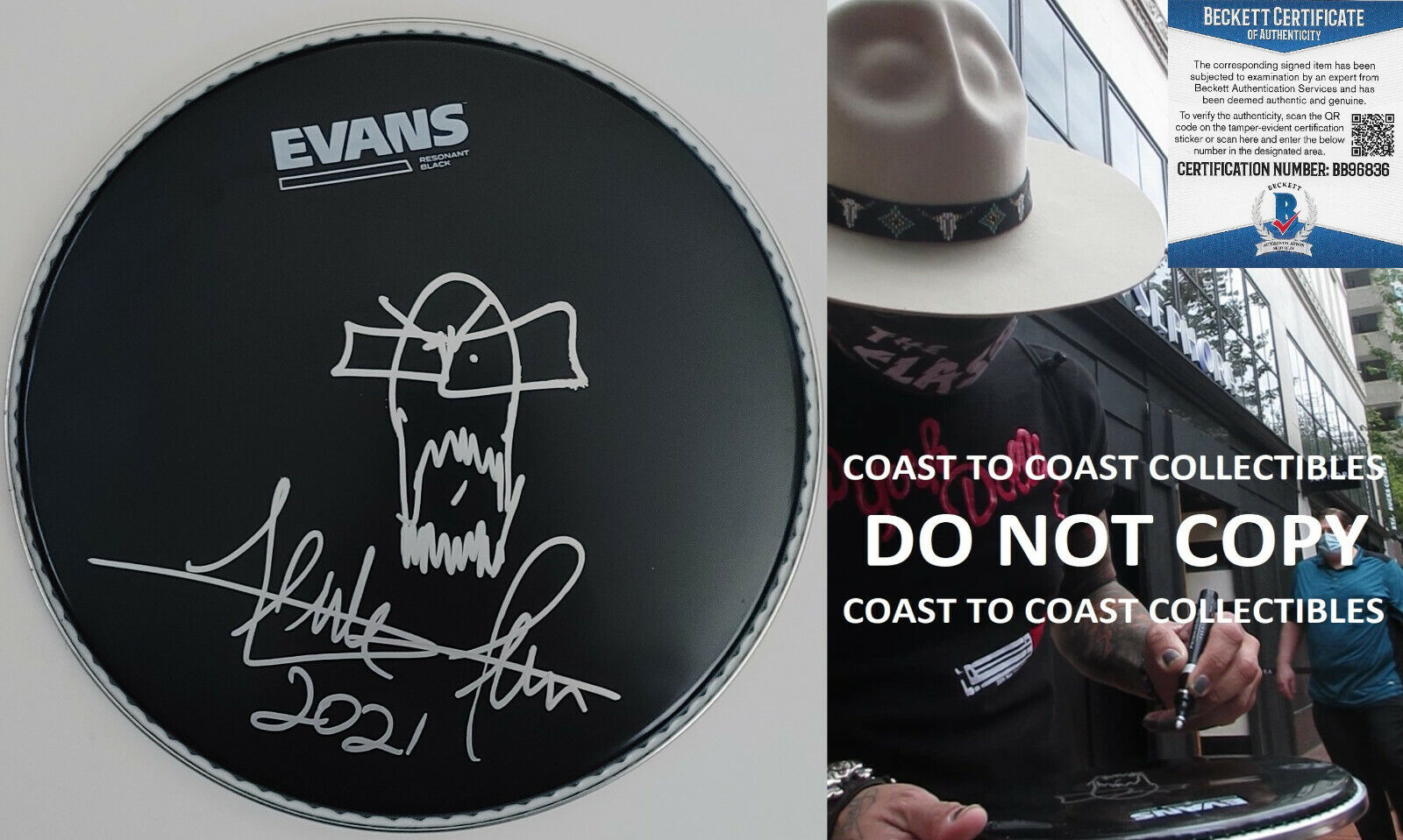 Frank Ferrer Gun N Roses drummer signed autographed 10'' Drumhead COA proof. STAR Frank Ferrer Gun N Roses drummer signed autographed 10'' Drumhead COA proof. STAR