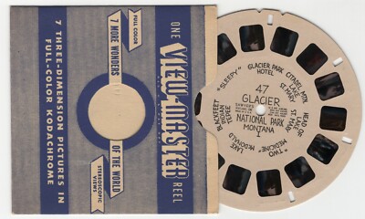 Glacier Nat'l Park Montana 1940's View-Master Circular hand-lettered Reel 47