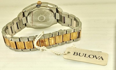 Pre-owned Bulova 98m120 Women's Analog Round Two-tone Date Quartz Watch