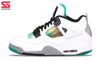 Nike Jordan 4 Retro White Lucid Green Rasta (AQ9129-100) Women's Size 11-12