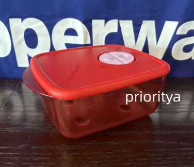 Tupperware Microwave Reheatable Rock N Serve Medium 1L / 4.2 Cup Sheer Red New