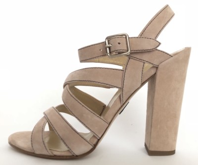 Paul Andrew Women Shoes Size 40.5 NIB Heels Sandals Nude Suede