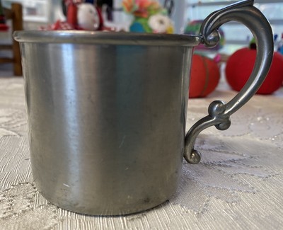 Vintage Empire Pewter 892 Baby Child s Cup Mug With Ornate Handle