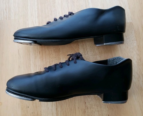 Capezio Tele Tone Tap Shoes Youth Boys Black Lace Up Leather Excellent Condition