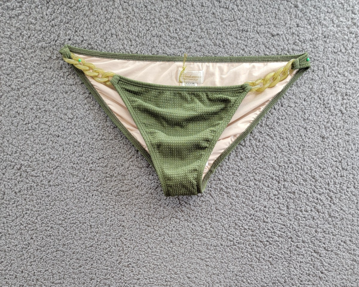 Shoshanna Elasticized wWaist Chain Bikini Bottom Women's XL Olive Pullon Style - Picture 2 of 15