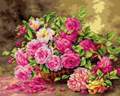 Orchidea Needlepoint canvas for halfstitch without yarn after Albert Tibule F...