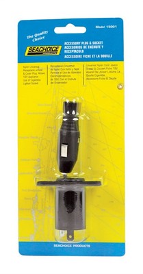 Seachoice 15001 10A 12V Accessory Plug and Socket Set for Cigarette Lighter Unit