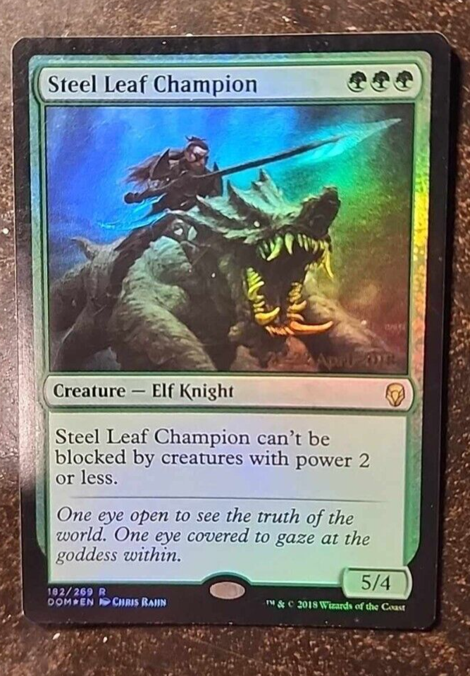 Steel Leaf Champion 1x FOIL DOM MTG Dominaria Rare MINT green Steel Leaf Champion 1x FOIL DOM MTG Dominaria Rare MINT green