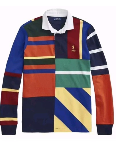 ウェア POLO Ralph Lauren ruggy shirt POLO RALPH LAUREN Men's Multi Color Patchwork Long Sleeve