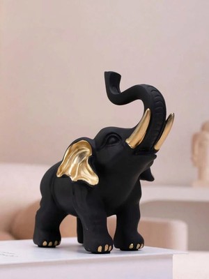 Resin Elephant Sculpture Decoration, Home Desk Ornament