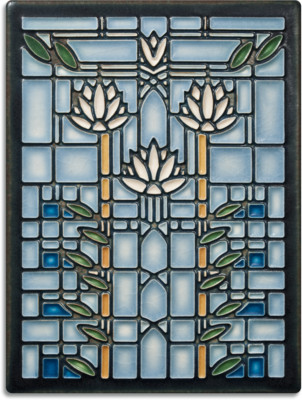 Frank Lloyd Wright Waterlilies (Light Blue) 6 ×8  Decorative Tile