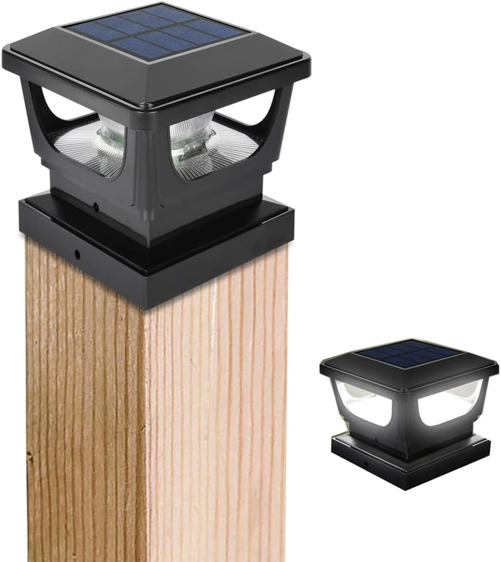 Solar Post Lights for 3X3 4X4 Inch Wooden Posts Cap, 2 Packs