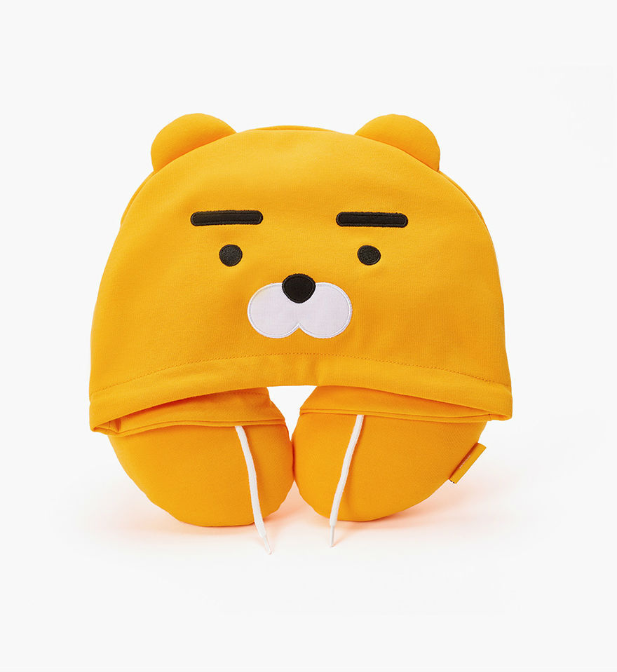 Kakao Friends Hoodie Neck Pillow Ryan Comfortable Cute Soft 30x33cm 370g Korea