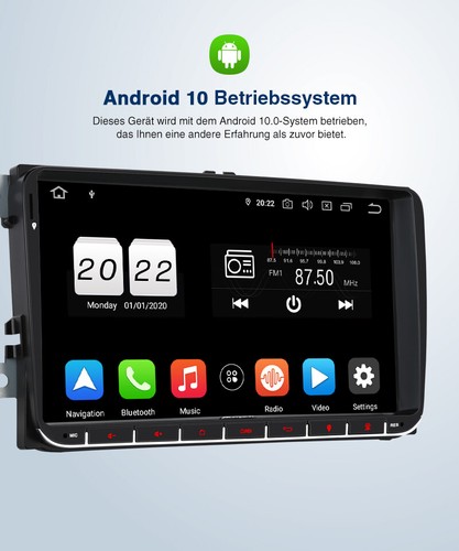 Doppel DIN PX6 9 Android 10.0 Autoradio GPS NAVI 4GB64GB Für VW Golf 5 Passat 