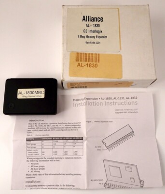 GE Interlogix Alliance AL 1830 1 Meg Memory Expander, New In Box.