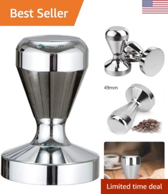 Coffee Tamper - 49mm - Stainless Steel - For Commercial & Home Espresso Machines
