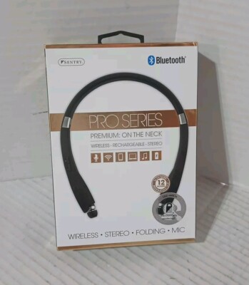 NEW! Black SENTRY BT950 Bluetooth Pro Series Neckband Earbuds