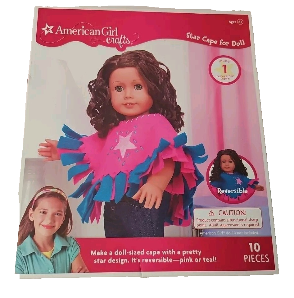 American Girl Doll Crafts Fashion Star Poncho Reversible Cape Kit Fabric Clothes