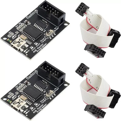 2Pcs Pocket AVR Programmer Attiny2313 Mini USB Port with 10Pin to 6Pin IDC 