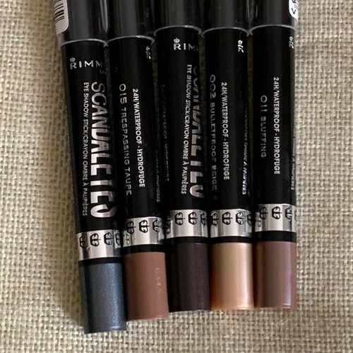 New Rimmel London Scandaleyes Shadow Stick, (Lot Of 5)#002,004,011,015,018