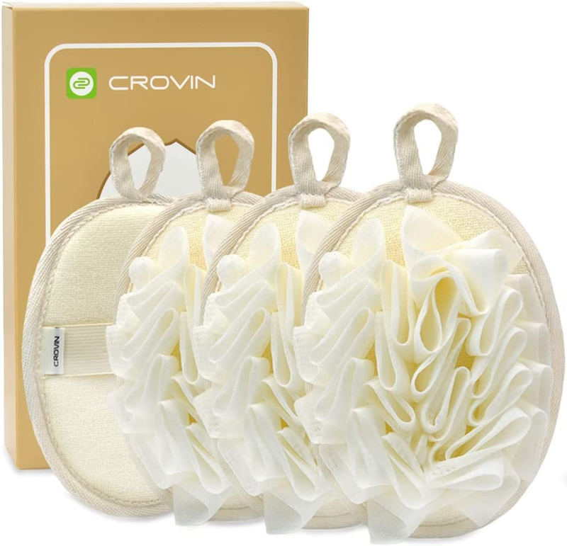 Bath Shower Pouf Sponge 4 Count Exfoliating Mesh Pouf Sponge-Large 5X7 Premium L