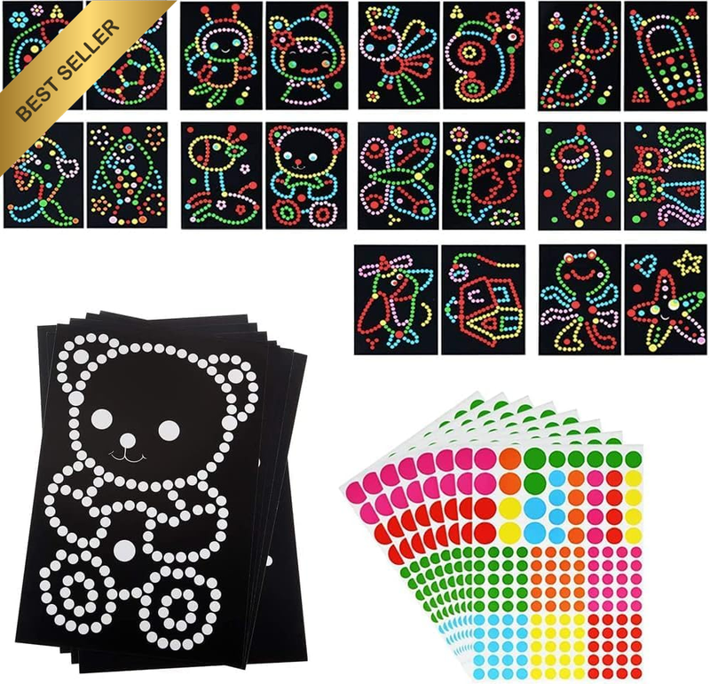 20 Sheets Dotty Sticker Art Kits Dotty Art Stickers Dotty Art Craft Supplies Dot