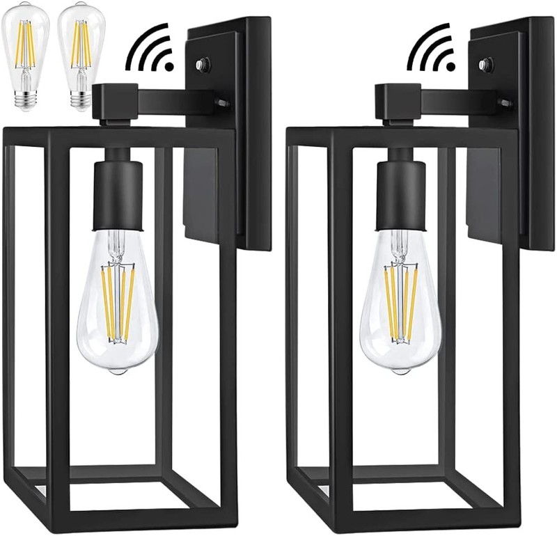 Large Outdoor Wall Sconce Exterior Lantern Fixture Anti-Rust 2Wall Lights +Bulbs