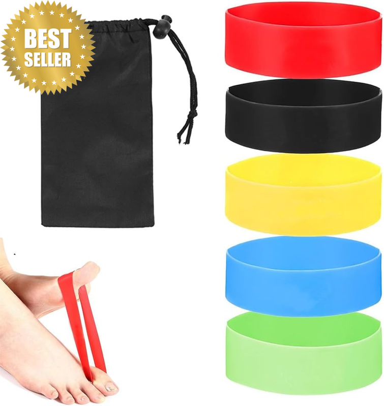 5 Pcs Toe Stretcher Bands, Bunion Correction Toe Separator, with Carry Bag, Hall