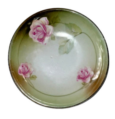 RS Tillowitz Silesia Porcelain Berry Bowl Pink Rose Design