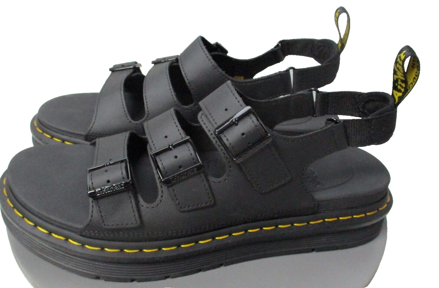 靴 Dr.Martens SOLOMAN 25cm Dr. Martens Soloman Men Sz 13 Black Hydro Leather Open Toe