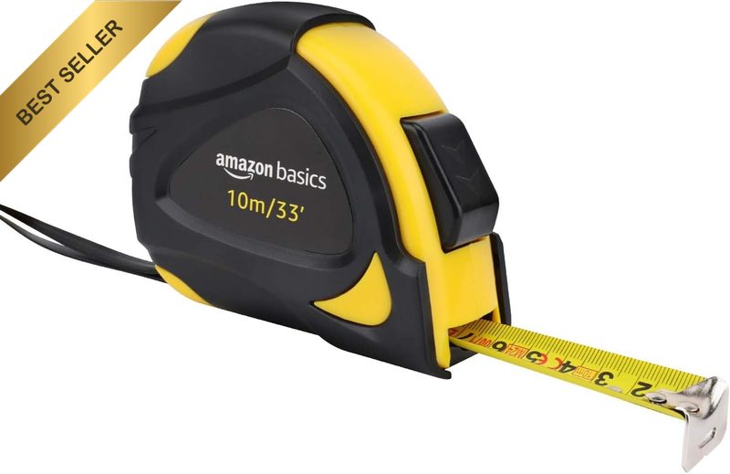 Self-Locking Tape Measure - 33-Feet (10-Meters), Inch/Metric Scale, MID Accuracy