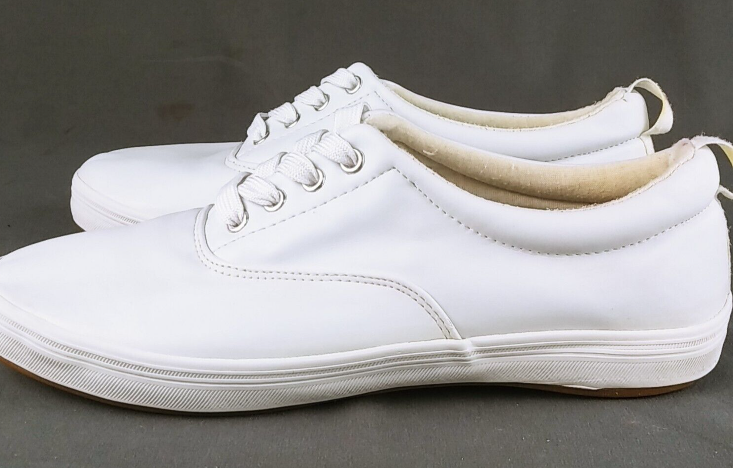 Sneaker Shoes White Faux Leather Size 8.5 Austin Trading Co