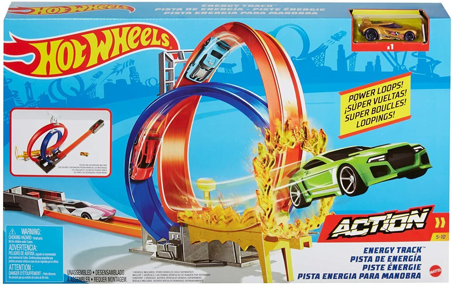 Hot Wheels Action Energy Track Set Toy Playset + 1 CAR (10 Pieces) GND92  NEW 887961868180 | eBay UK
