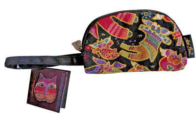 Laurel Burch Wristlet Bag Makeup Tapestry Cat Wings LB4274 NWT 