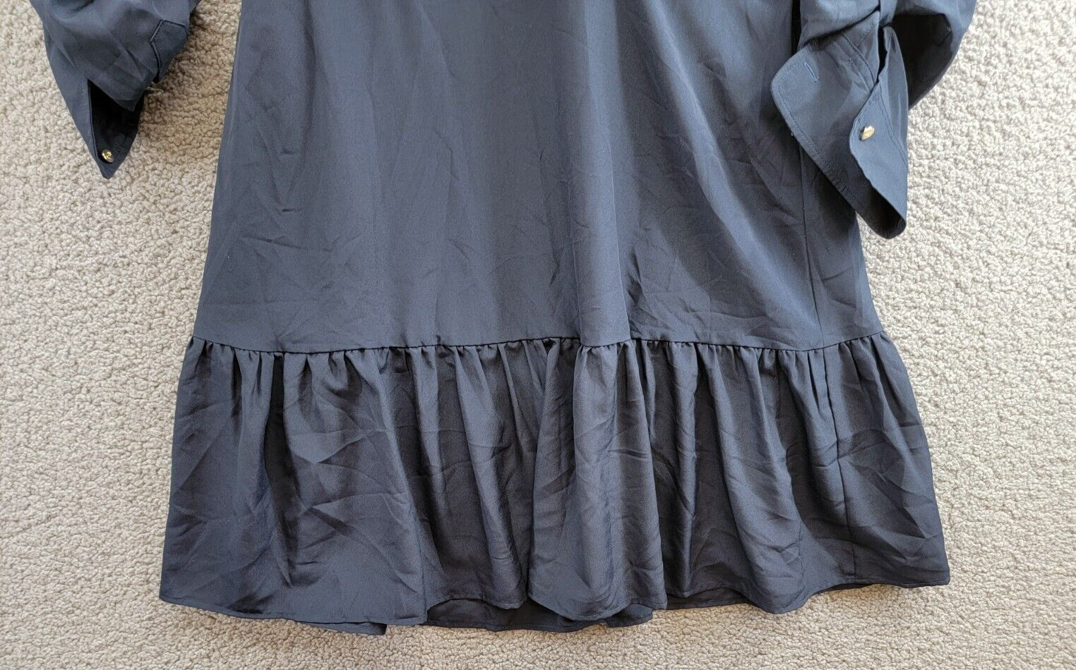 Lauren Ralph Lauren Crepe Shirtdress Women's 10 Navy Collared Side Zip Closure - Picture 4 of 19