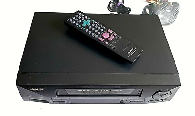 Sharp VCR Model VC-H993U HI-FI Stereo 4 Head Rapid Rewind With Remote And Cables