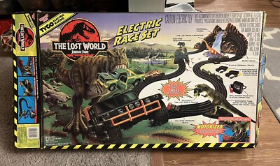 Tyco Jurassic Park Lost World Electric Slot Car Race Set 1997 With Cars READ ALL