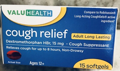 ValuHealth Cough Relief Adult long Lasting Headache-15 Softgels.
