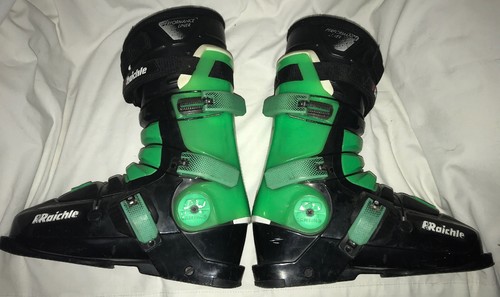 Raichle Flexon Racing Flex Black Green ski boots 27.0 310mm *Great Condition*