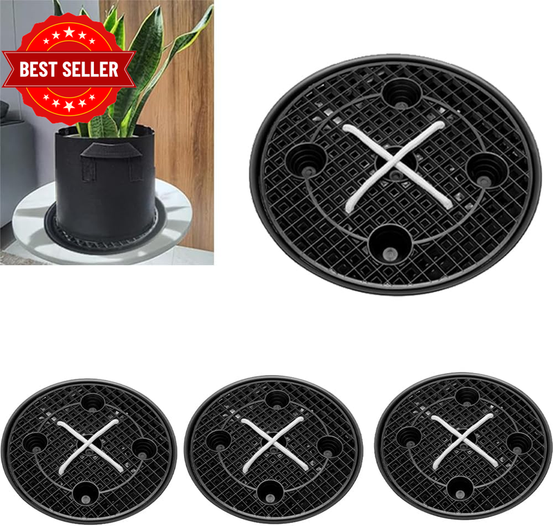 4PCS Self Watering Base for Fabric Grow Bag, Self-Watering Plastic Elevated Plan