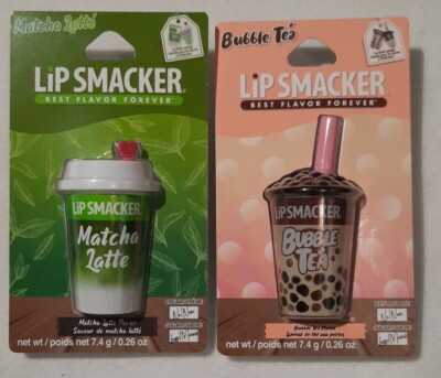 Lip Smacker Bubble Tea And Matcha Latte Cup Lip Balm Lot of 2