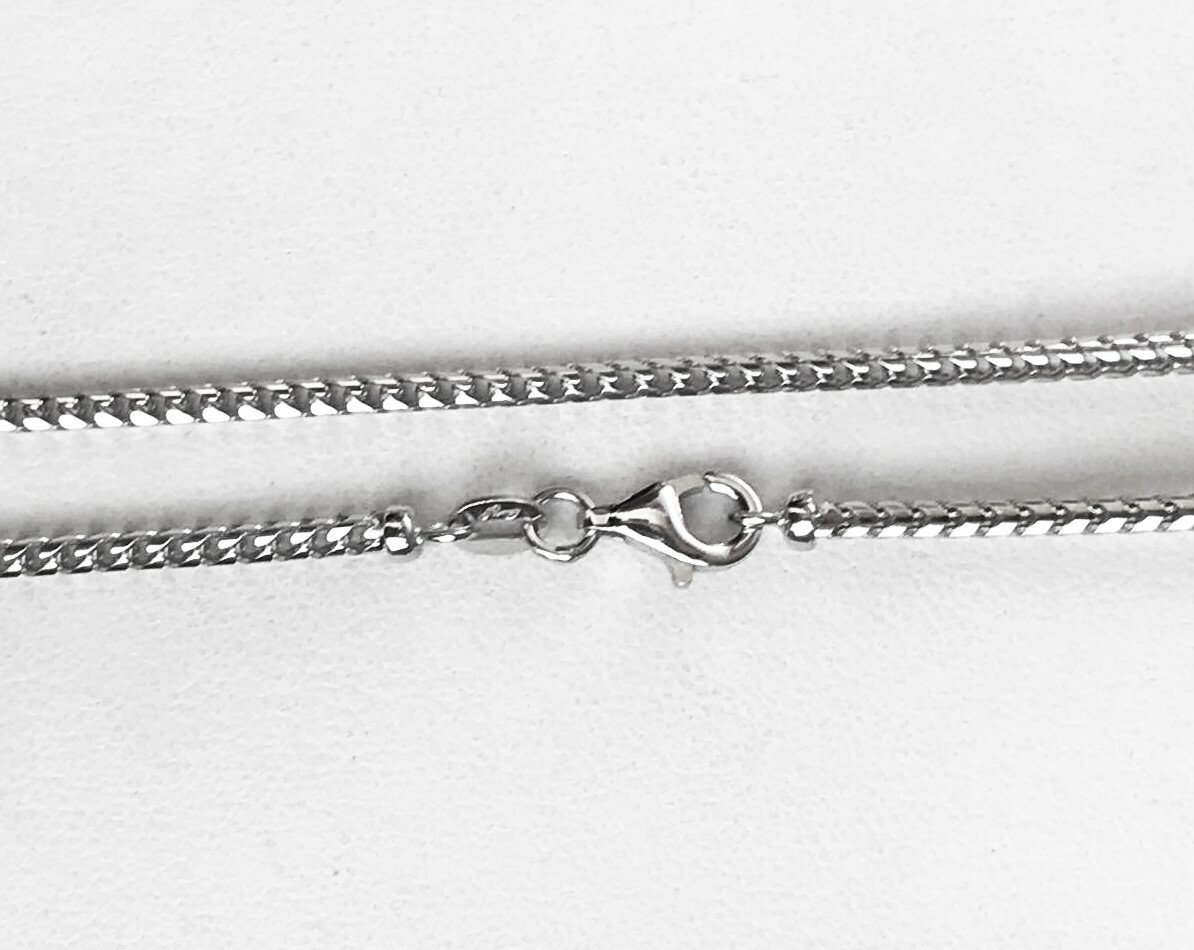 Pre-owned Gd Diamond 2mm 22" 14 Gm Solid 14k Gold White Women's Men's Franco Chain Polished Necklace