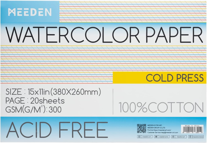 Cotton Watercolor Paper Block: 15
